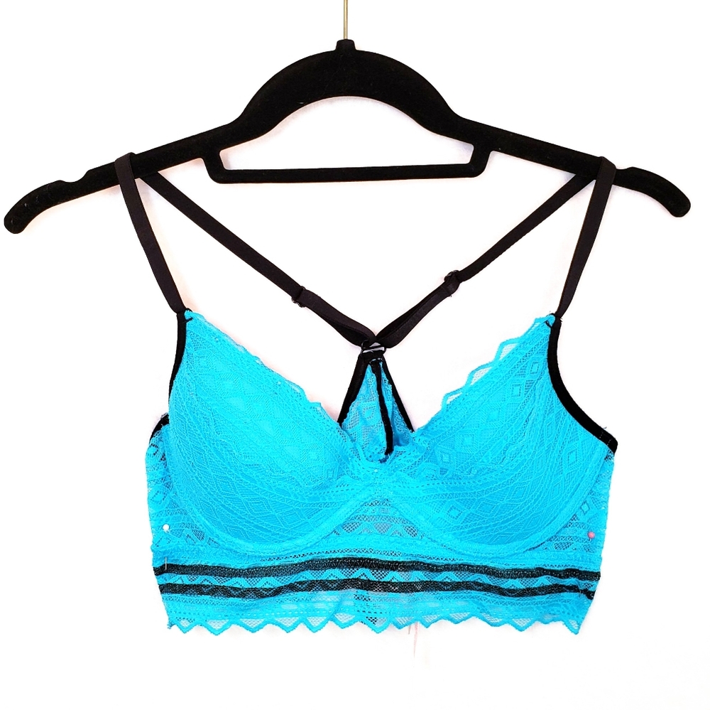 Pink Victoria's Secret Racerback Lace Bra Sz Small
